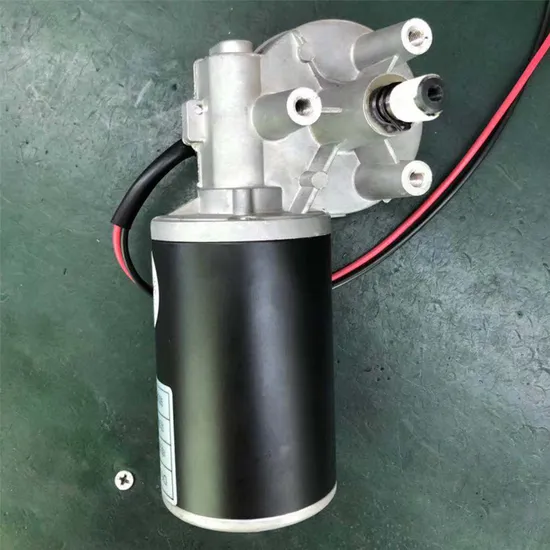 Motor cepillado con engranaje de CC de 60W, pequeño motor de engranaje eléctrico de 24V para puerta corredera automática